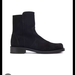 Stuart Weitzman 5050‎ Bold Zip Up Bootie Black Zip Booties